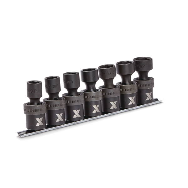 MAXIMUM 1/2-in Drive Swivel Impact Socket Set, 7-pc, Metric, Cr-Mo J4