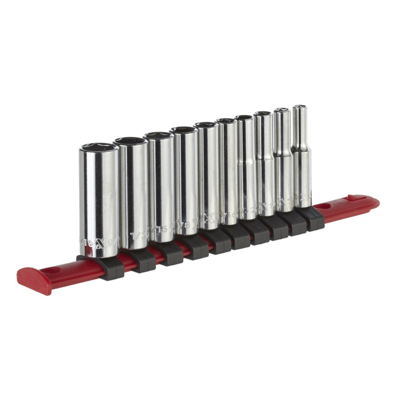 MAXIMUM 1/4-in Drive Deep Socket Set 10-pc, CRV, Nickel-Chrome Plating B1