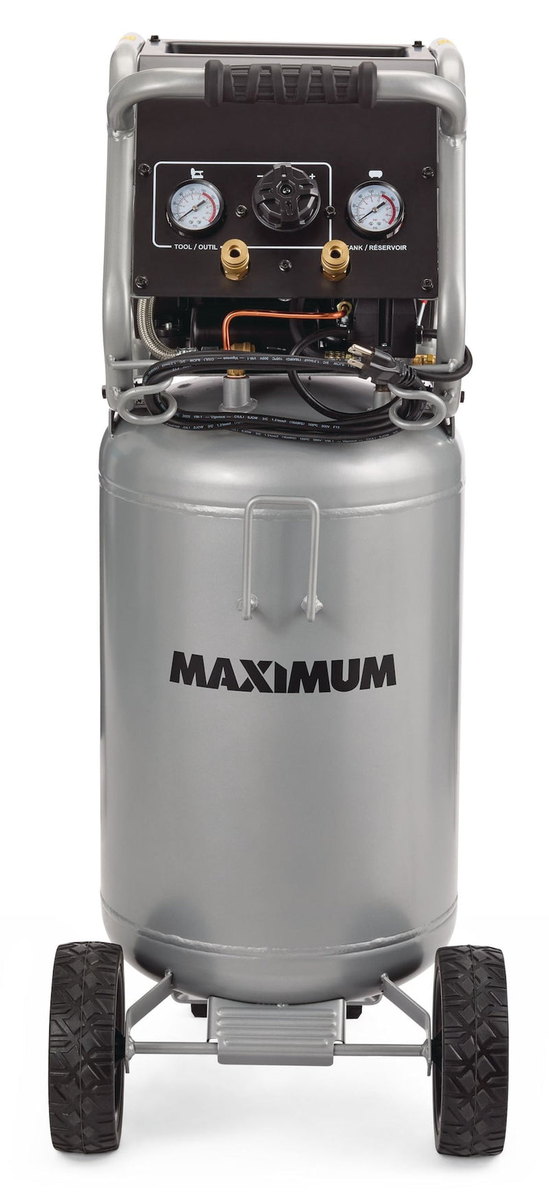 MAXIMUM 15-Gallon Oil-Free Quiet Portable Vertical Air Compressor with Top Tray W7