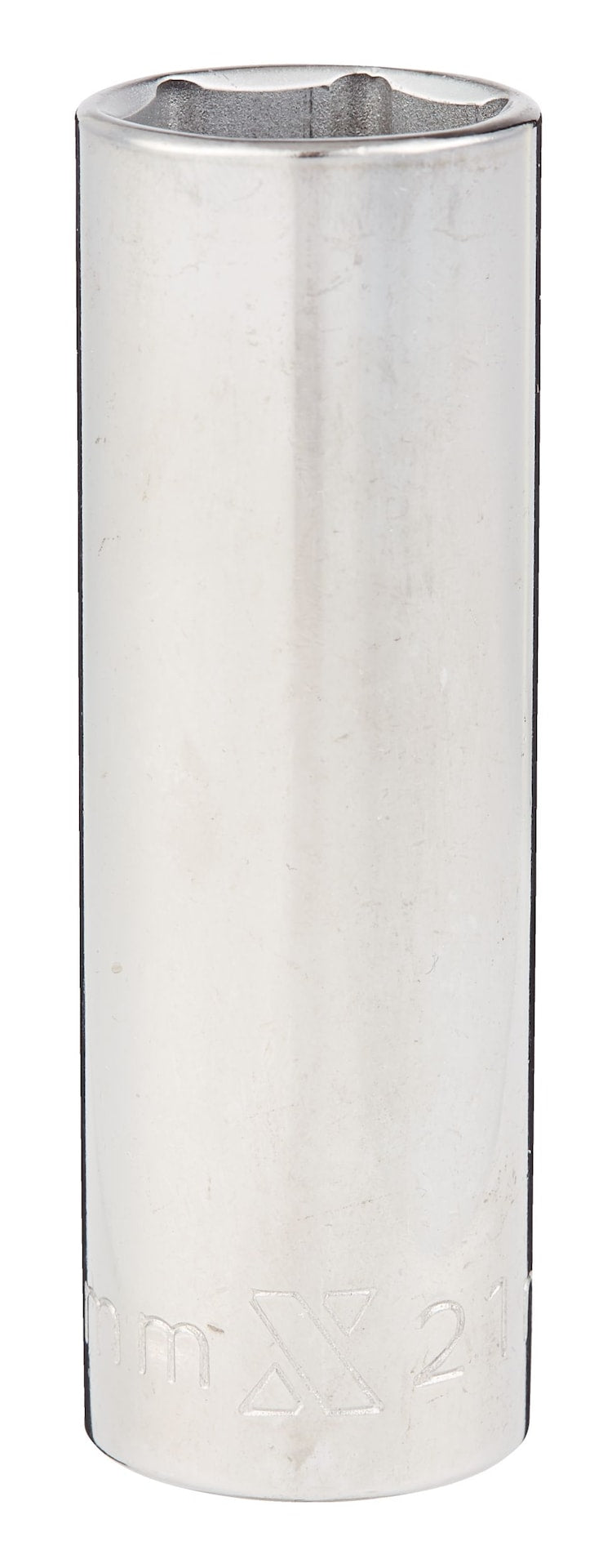 MAXIMUM 21mm 1/2-in Drive Deep Socket 6-Point, CRV, Chrome Plating O3