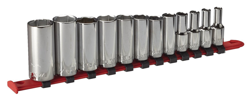MAXIMUM 3/8-in Drive Deep Socket Set 12-pc, SAE, CRV, Nickel-Chrome Plating W7