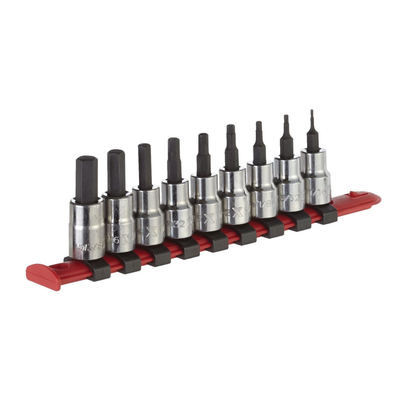 MAXIMUM 3/8-in Drive Hex Bit Socket Set, Chrome-Plated, 9-pc, SAE R6