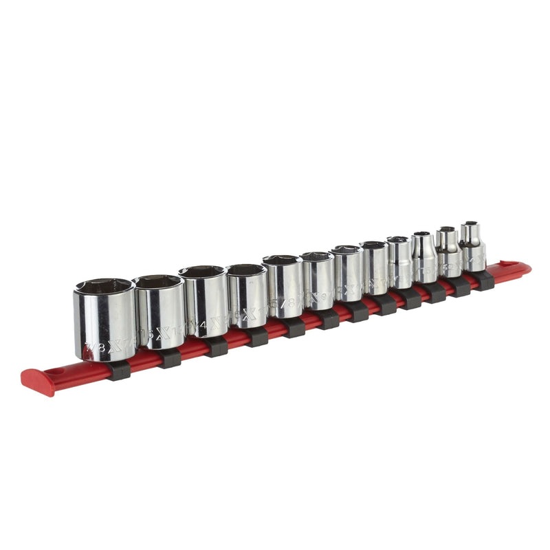 MAXIMUM 3/8-in Drive Regular Socket Set 12-pc, SAE, CRV, Nickel-Chrome Plating F8