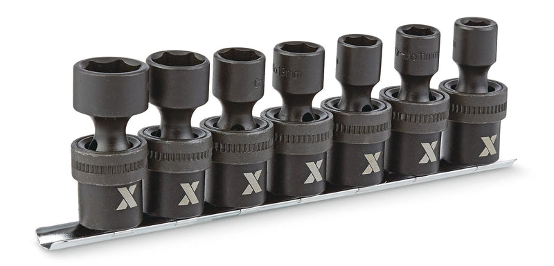 MAXIMUM 3/8-in Drive Swivel Impact Socket Set, 7-pc, Metric, CRMO X6