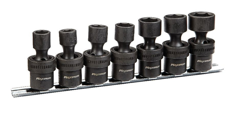 MAXIMUM 3/8-in Drive Swivel Impact Socket Set, 7-pc, SAE, CRMO V8