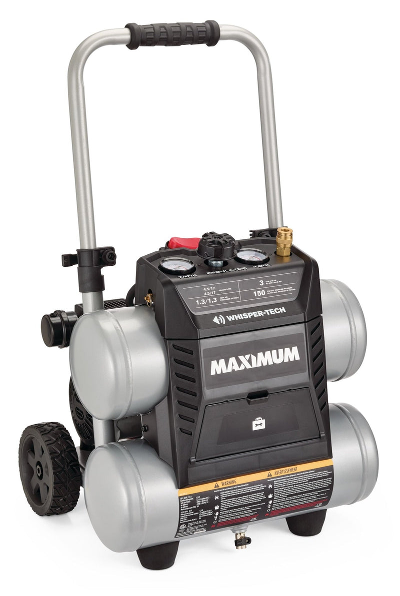 MAXIMUM 4.5-Gallon Quiet Air Compressor, 150 PSI, 1.3 HP K7