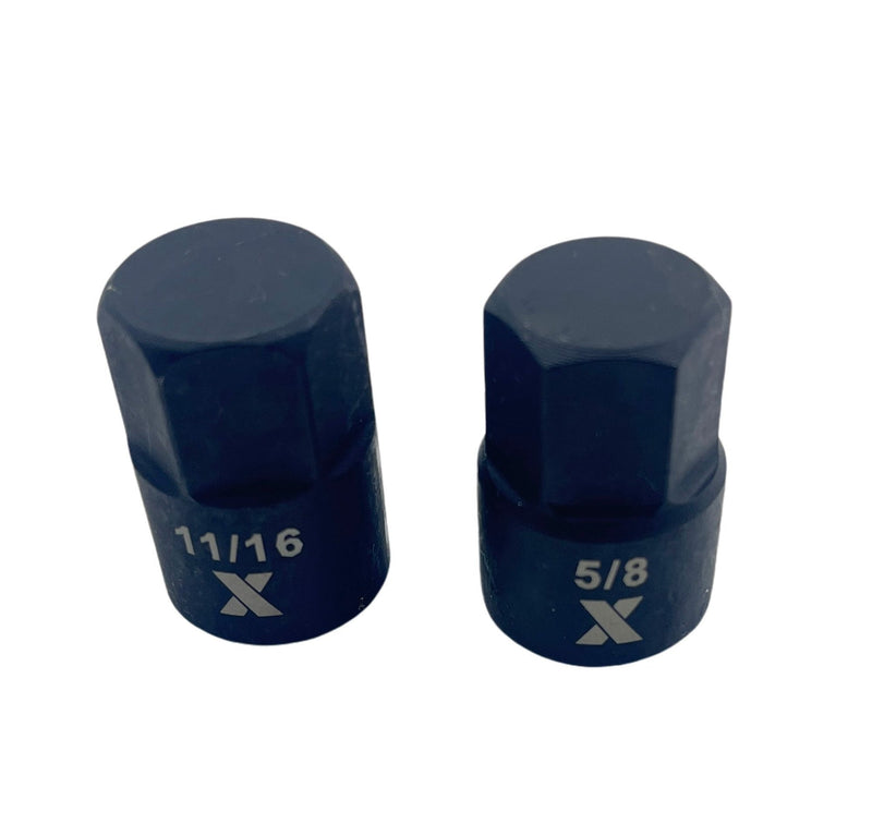 MAXIMUM 9 Piece Impact Stubby Bit Socket Rail Hex SAE R6