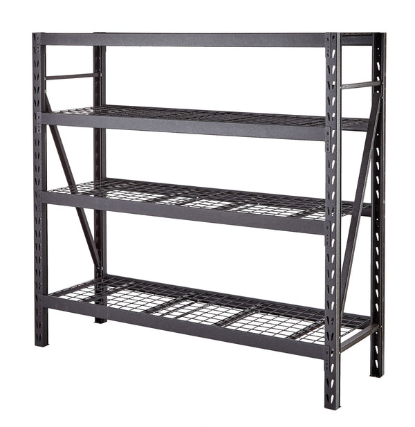 MAXIMUM Adjustable 4-Shelf Heavy Duty Steel Metal Storage Rack / Shelving Unit, 77 x 24 x 72-in P8