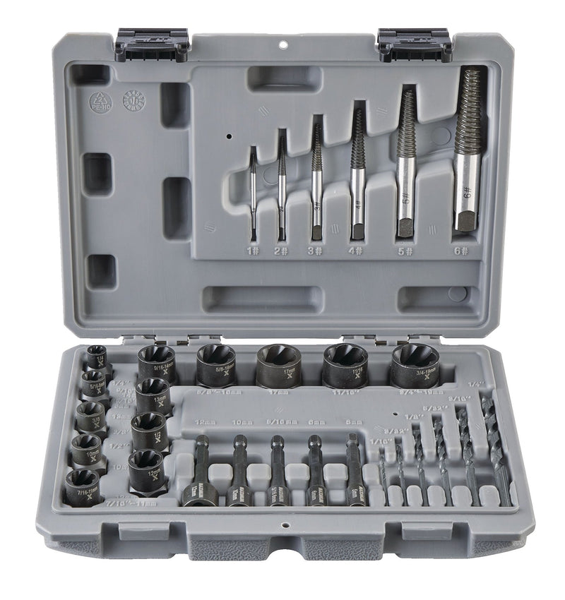 MAXIMUM Bolt Remover Set, 30-pc, SAE/Metric F9