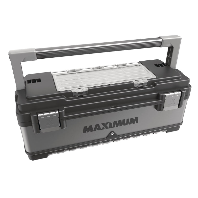 MAXIMUM Heavy-Duty Metal & Plastic Tool Box with Removable Tray, 23-in R2