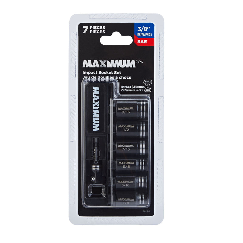 MAXIMUM Impact Driver Socket Set, SAE, 7-pc K8