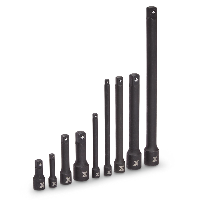 MAXIMUM Impact Extension Bar Set, 9-pc, SAE/Metric, CRMO T6