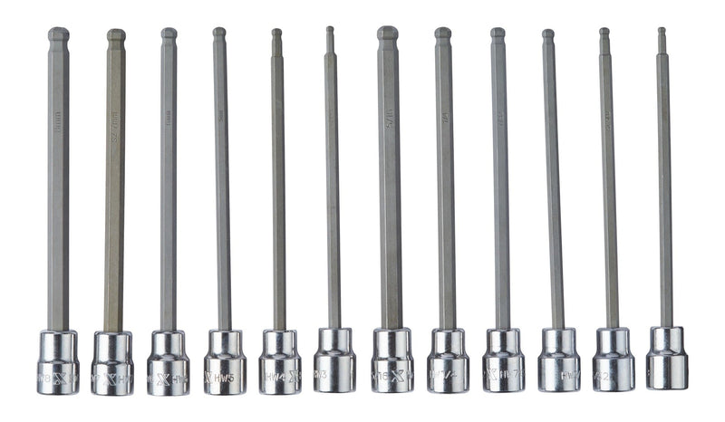 MAXIMUM Long-Arm Ball End Bit Socket Set, 3/8-in, 12-pc Q5