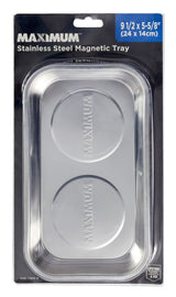 MAXIMUM Magnetic Tool Rectangle Tray/Holder, Stainless Steel