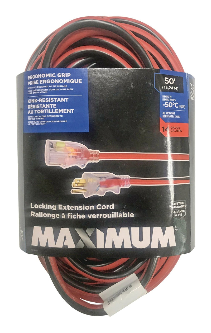 MAXIMUM Outdoor Extension Cord with Power Indicator Light, 50-ft Y4