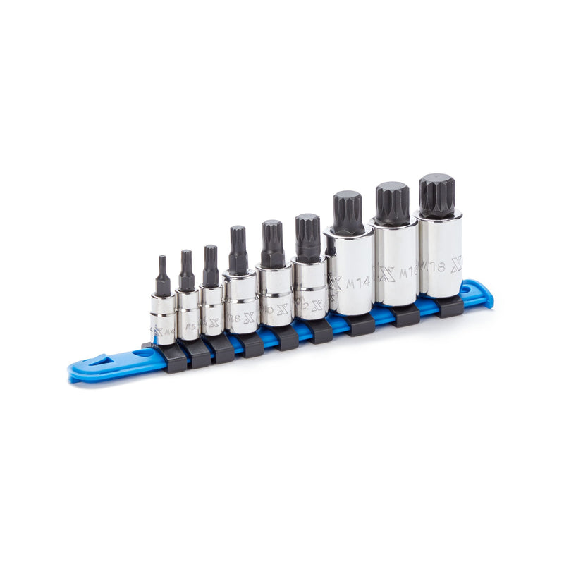 MAXIMUM Triple Square Socket Set, Polished Nickel Plating, 9-pc N9