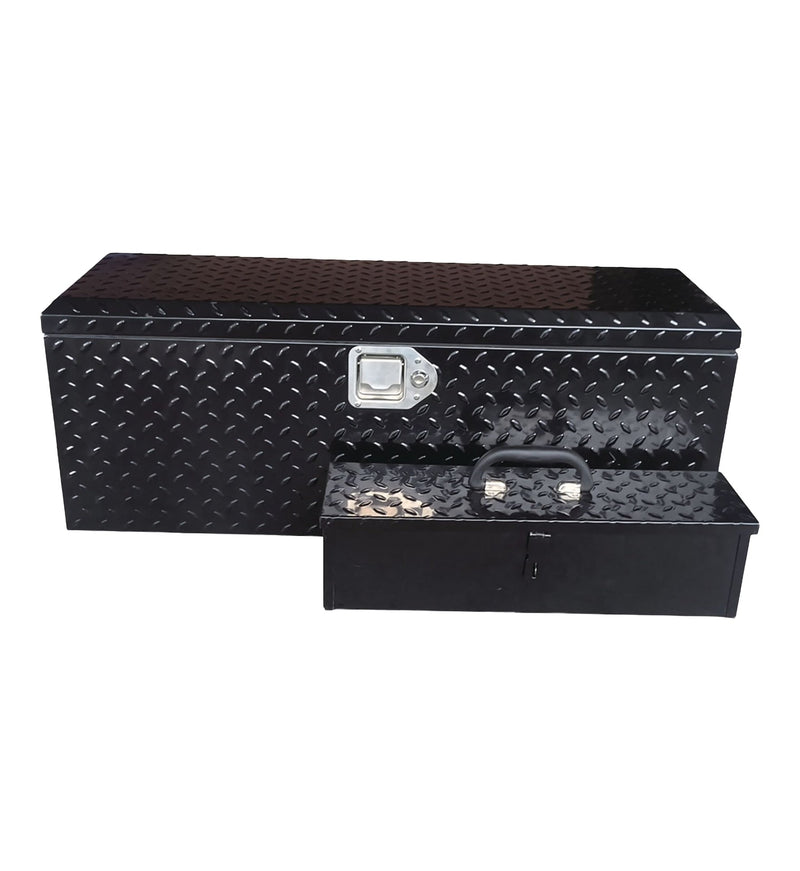 MAXIMUM Truck Chest Box with Portable Tool Box, Black, 35.5-in T1
