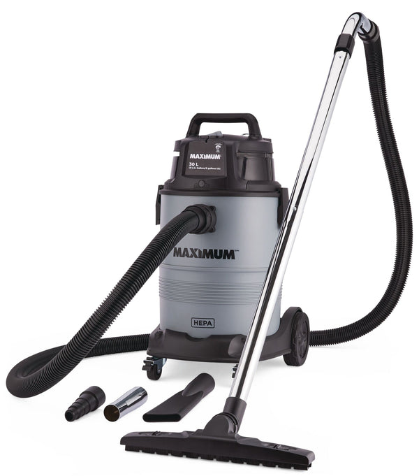 MAXIMUM VK811PH HEPA Certified Wet/Dry Shop Vacuum with Hose and Accessories, 30-L K7