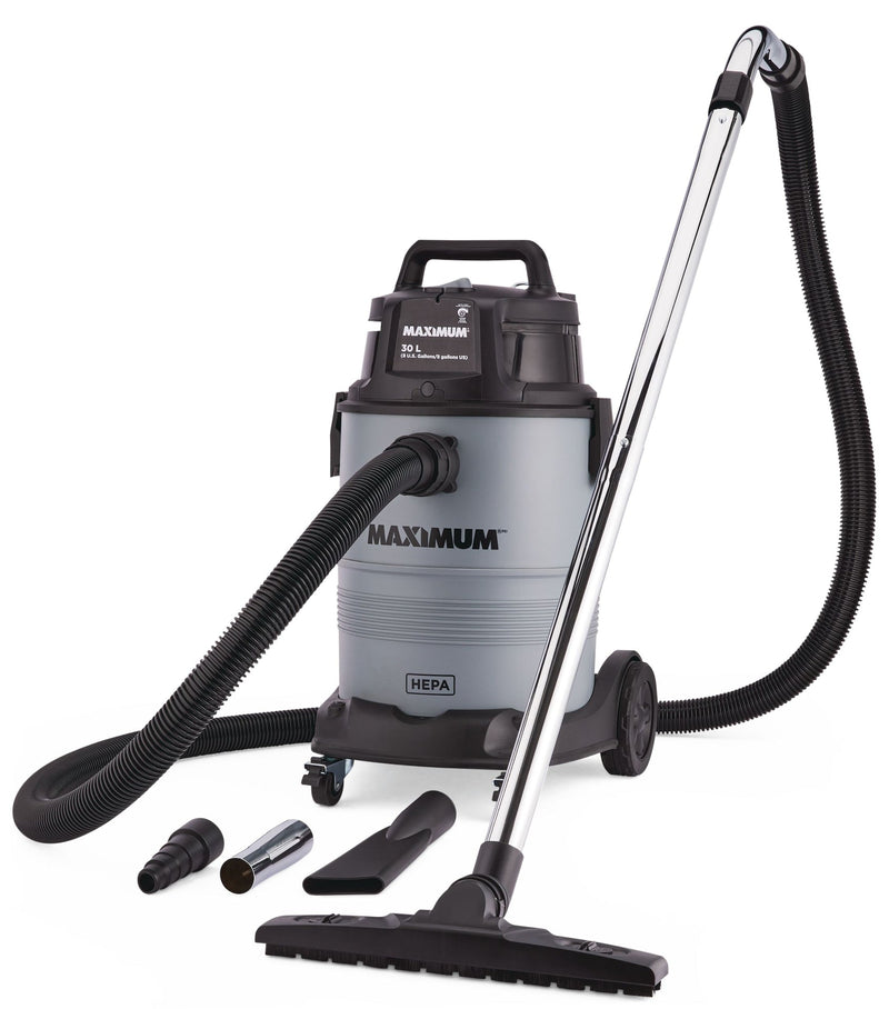 MAXIMUM VK811PH HEPA Certified Wet/Dry Shop Vacuum with Hose and Accessories, 30-L K7