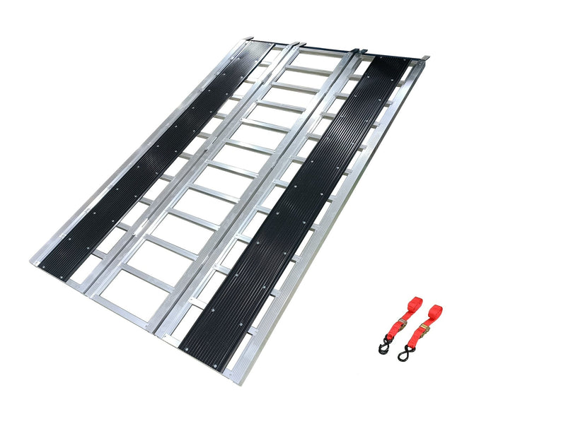 MaxWorks Aluminum Tri-Panel Folding Aluminum Loading Ramp, Non-Slip & Stable Base, 85 x 54-in, 1500-lb W7
