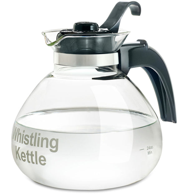 Medelco 1.4L Glass Whistling Stovetop Kettle, Dishwasher Safe C7