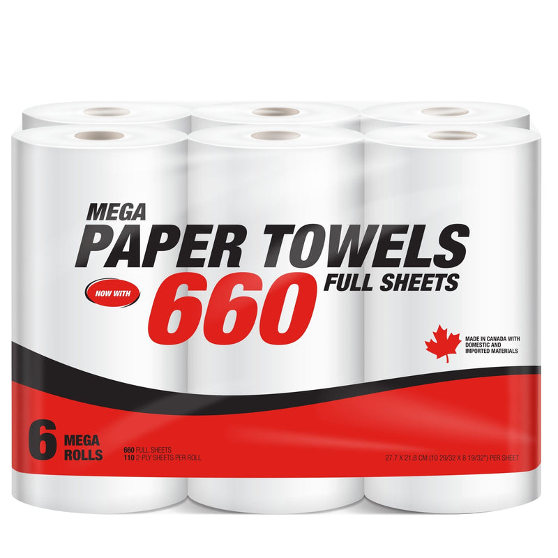 Mega-Format Roll Paper Towel, 2-ply, Full Sheets U4