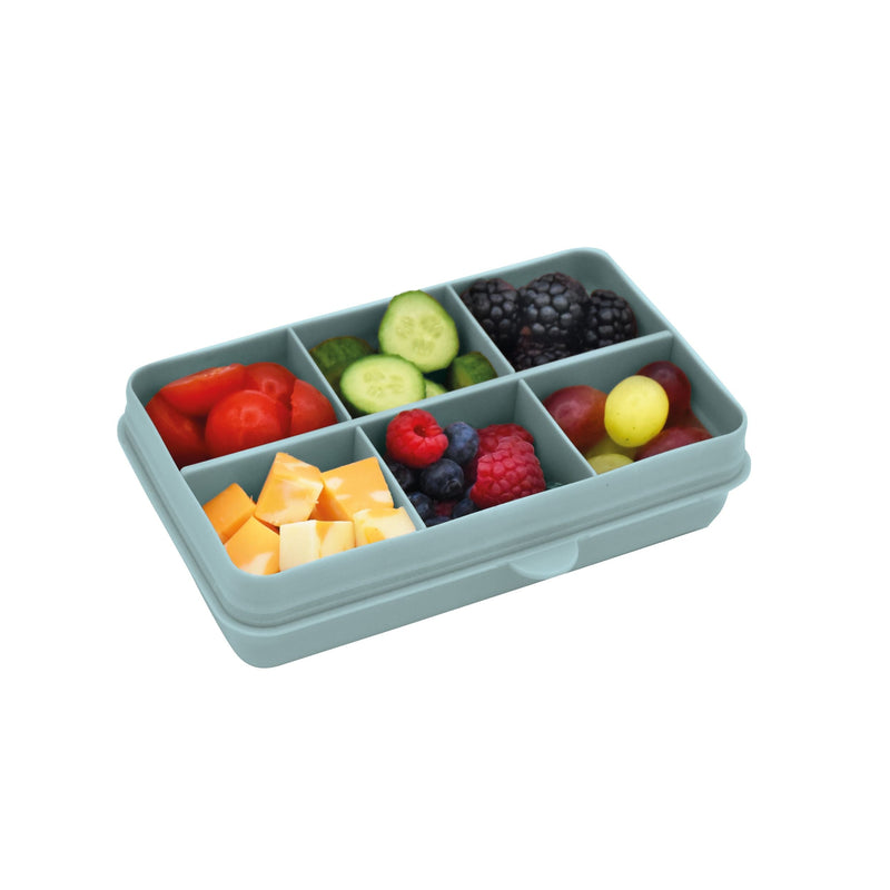 melii Mini Divided Snackle Box, Food Storage Container with 6 Compartments, Sage P2