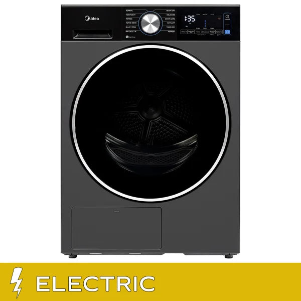 Midea 4.4 cu. ft. Graphite Steel Electric Ventless Dryer with Heat Pump and Stacking Kit O3