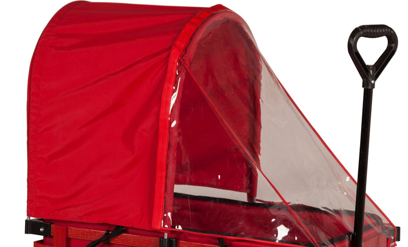 Millside Industries Weather Shield & Sun Canopy For Convertible Wagon Sleigh/Sled, Red/Clear Y2