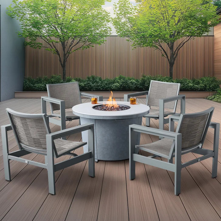 Milo 5-piece Patio Seating Set with Fire Table B5