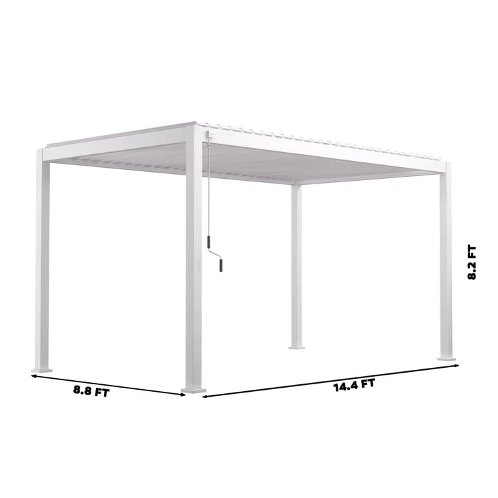 Mirador 8.8 ft. x 14.4 ft. Adjustable Louvered Aluminum Pergola X6