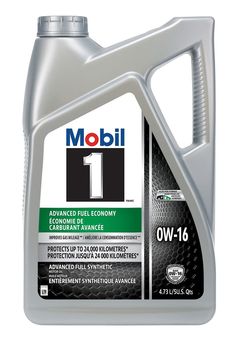 Mobil 1 Advanced Fuel Economy 0W16 Synthetic Engine/Motor Oil, 4.73-L O0