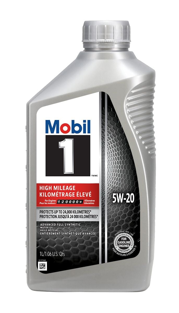Mobil 1 High Mileage 5W20 Synthetic Engine/Motor Oil, 1-L W6