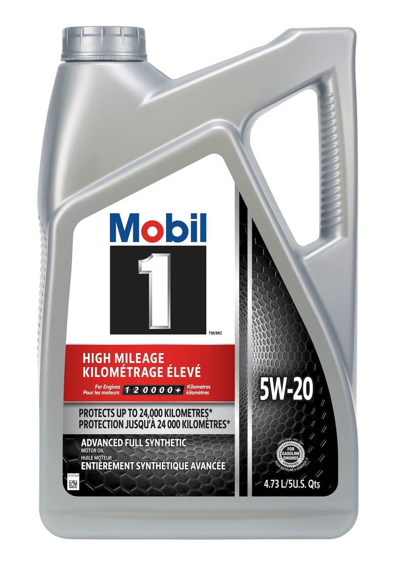 Mobil 1 High Mileage 5W20 Synthetic Engine/Motor Oil, 4.73-L A5