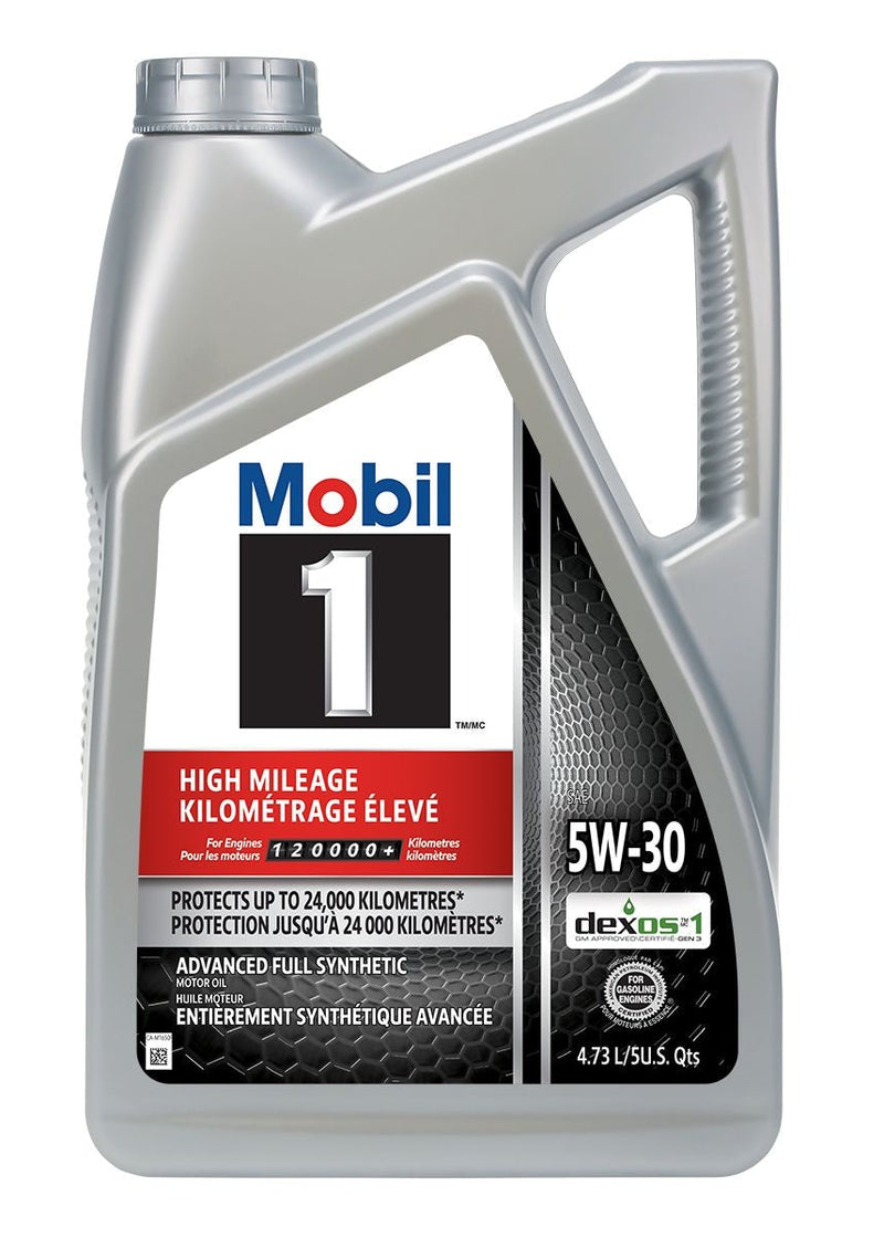 Mobil 1 High Mileage 5W30 Synthetic Engine/Motor Oil, 4.73-L Z3
