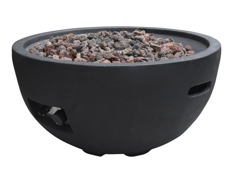Modeno Jefferson Round Gas Fueled Outdoor Fire Bowl with PVC Cover, 40,000 BTUs, 13.7-in S6