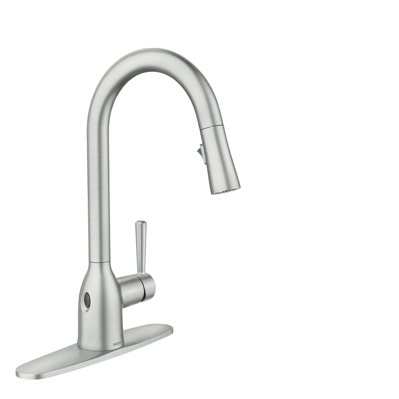 Moen Adler Single Handle Kitchen Faucet with Motionsense, Spot Resist Stainless R9