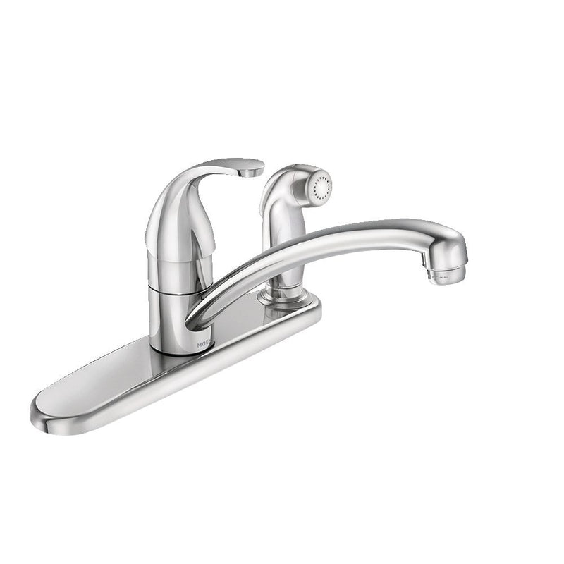 Moen Adler Single Handle Kitchen Faucet with Spray, Chrome L6