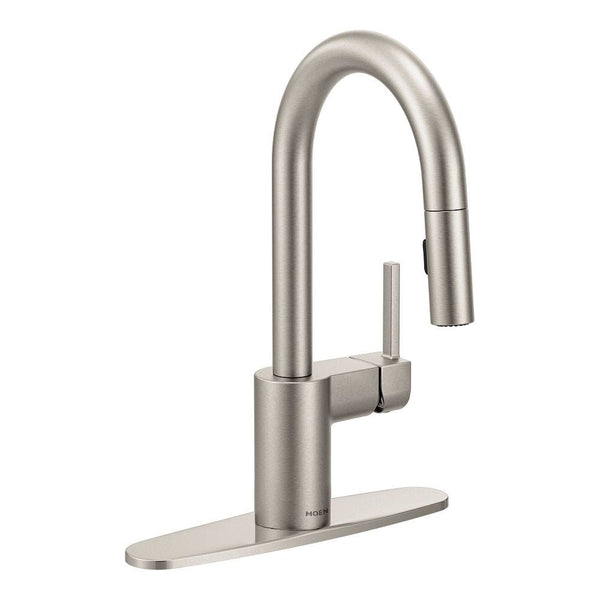 Moen Align Single Handle High Arc Pull Down Sprayer Kitchen Faucet, Stainless Steel H8