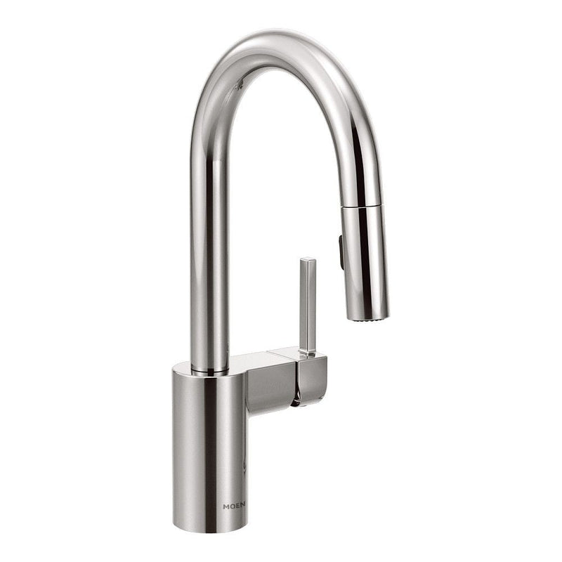 Moen Align Single Handle High Arc Pull Down Sprayer Kitchen Faucet with Power Clean, Chrome I1