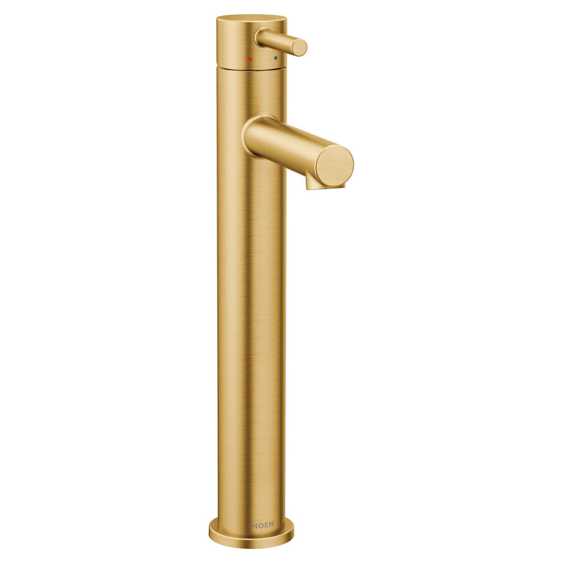 Moen Align Single Handle High Arc Vessel Single Hole Bathroom Sink Faucet, WaterSense Certified, Brushed Gold A2