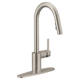 Moen Align Single Handle Modern Pull Down Sprayer Kitchen Faucet with Reflex & Power Clean, Stainless Steel