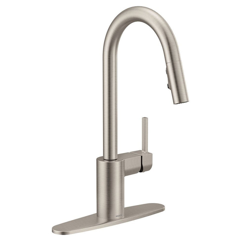 Moen Align Single Handle Modern Pull Down Sprayer Kitchen Faucet with Reflex & Power Clean, Stainless Steel B3