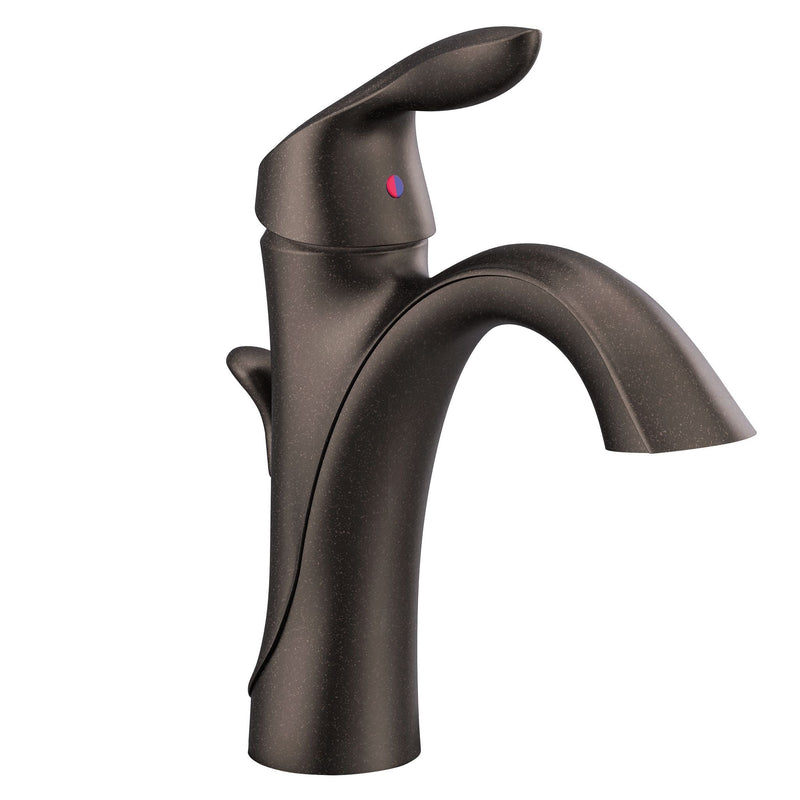 Moen Align Single Handle Single Hole Bathroom Sink Faucet, Rubbed Bronze L9