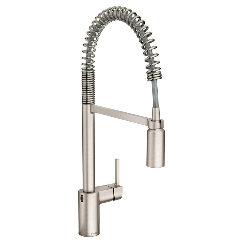 Moen Align Single Handle Touchless Pull Down Sprayer Kitchen Faucet with MotionSense, Stainless Steel Y7