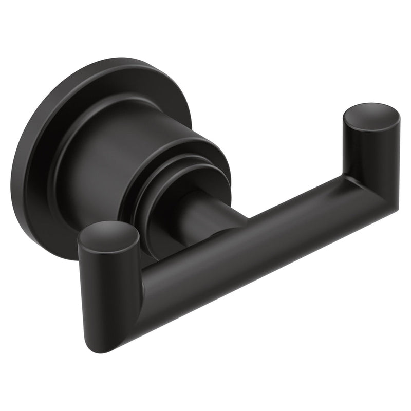 Moen Arris Modern Double Robe Hook, Matte Black O2