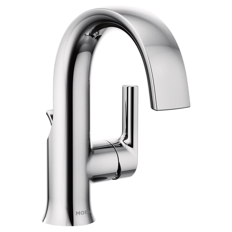 Moen Doux Single Handle High Arc Bathroom Sink Faucet, Chrome F5