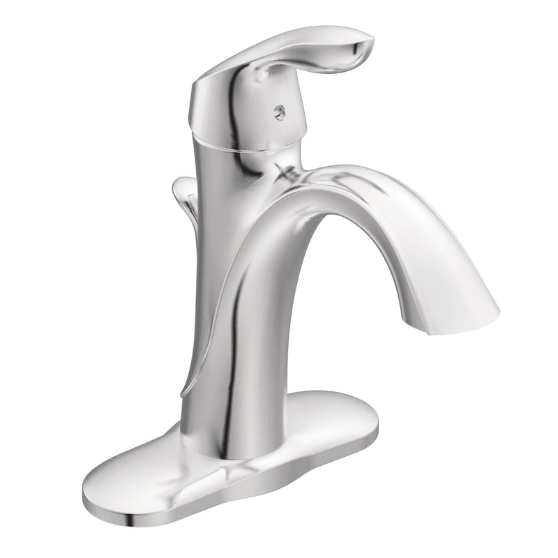 Moen Eva Single Handle High Arc Single Hole Bathroom Sink Faucet, WaterSense Certified, Chrome X4