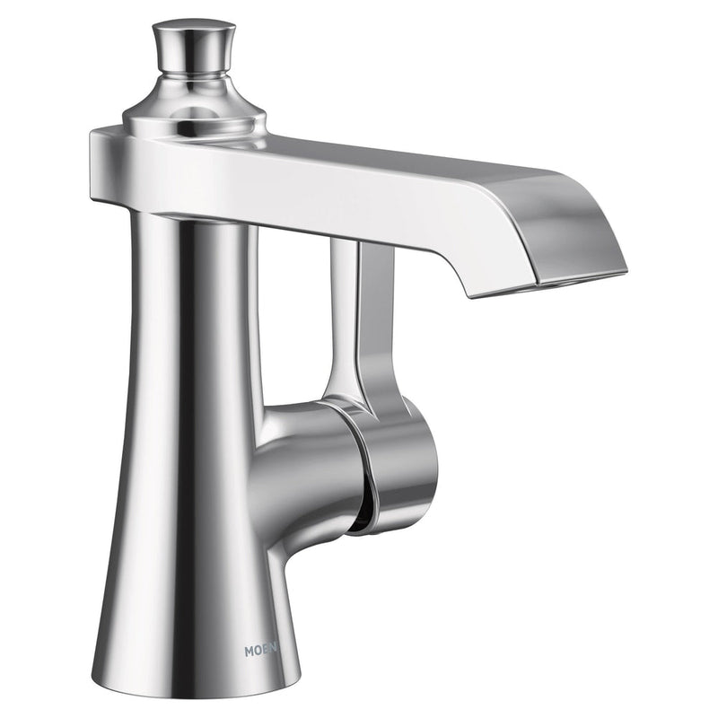 Moen Flara Single Handle Single Hole Bathroom Sink Faucet, Chrome Q1