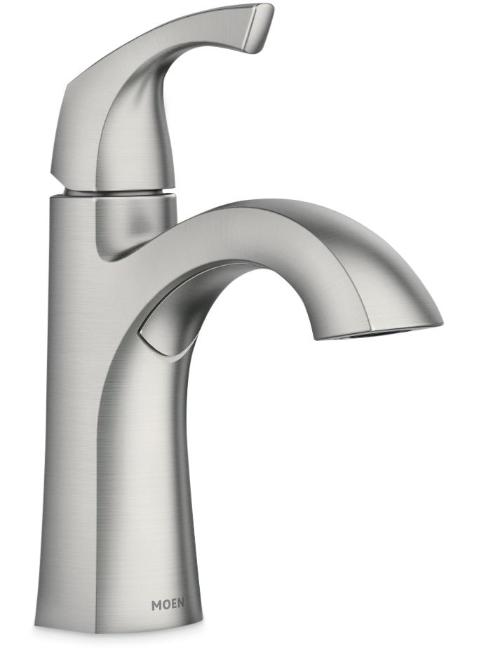 Moen Lindor Single Handle Bathroom Faucet, Spot Resist Brushed Nickel T2